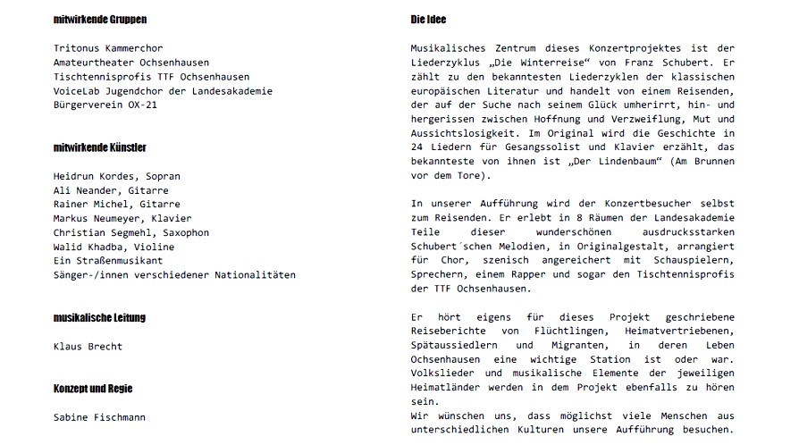 Winterreise-Mitwirkende